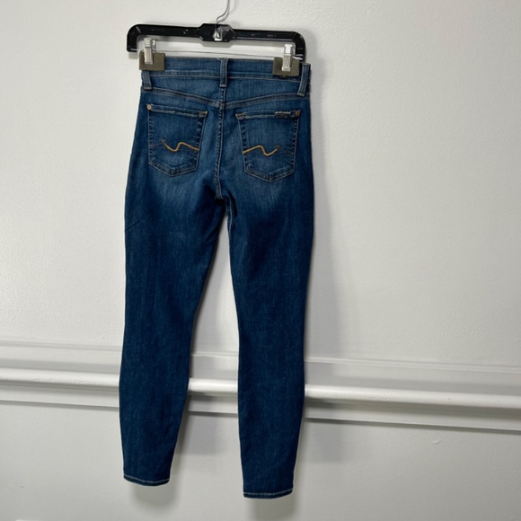 7 FOR ALL MANKIND ankle Guenevere jeans medium blue women’s size 25 ripped jeans - Picture 15 of 15